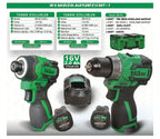 HaisPro Cordless Set - 2-Piece Professional 16V Cordless Set + 2X2 Ah Dual Battery - RB-03