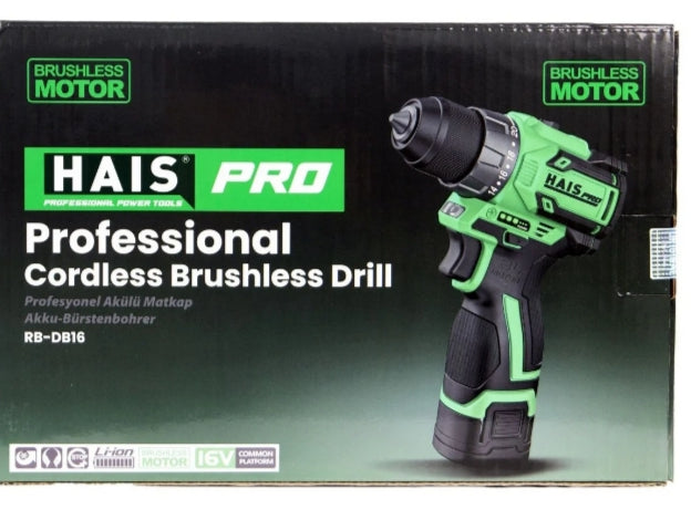 Haispro RB-DB16 Profesyonel Vidalama Matkap 16 V 2.0 Ah Çift Akülü