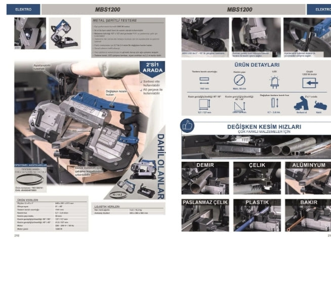 Scheppach MBS1200 Metal Şerit Testere